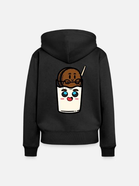 Cookie Dip - Frauen Premium Bio Zip Hoodie - Schwarz