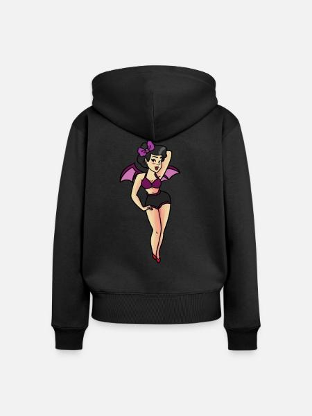 VAMPIRE CHICK - Frauen Premium Bio Zip Hoodie - Schwarz