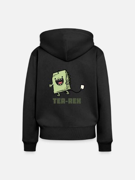 Tea Rex Tee-Rex - Frauen Premium Bio Zip Hoodie - Schwarz