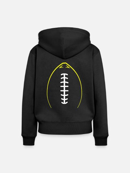 American Football Silhouette - Women's Premium Organic Zip Hoodie - black