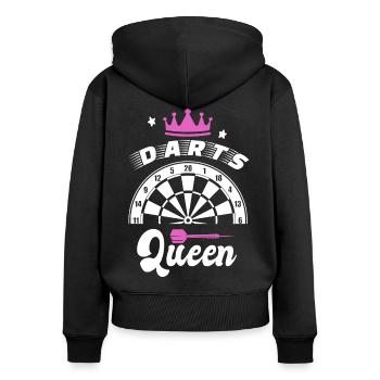Dartspielerin Frauen - Frauen Premium Bio Zip Hoodie - Schwarz - Hinten - Julia (174cm)