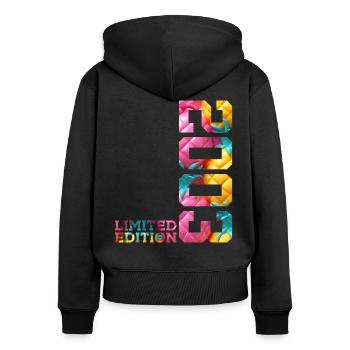 23. GEBURTSTAG LIMITED EDITION 2003 - Frauen Premium Bio Zip Hoodie - Schwarz - Hinten - Julia (174cm)