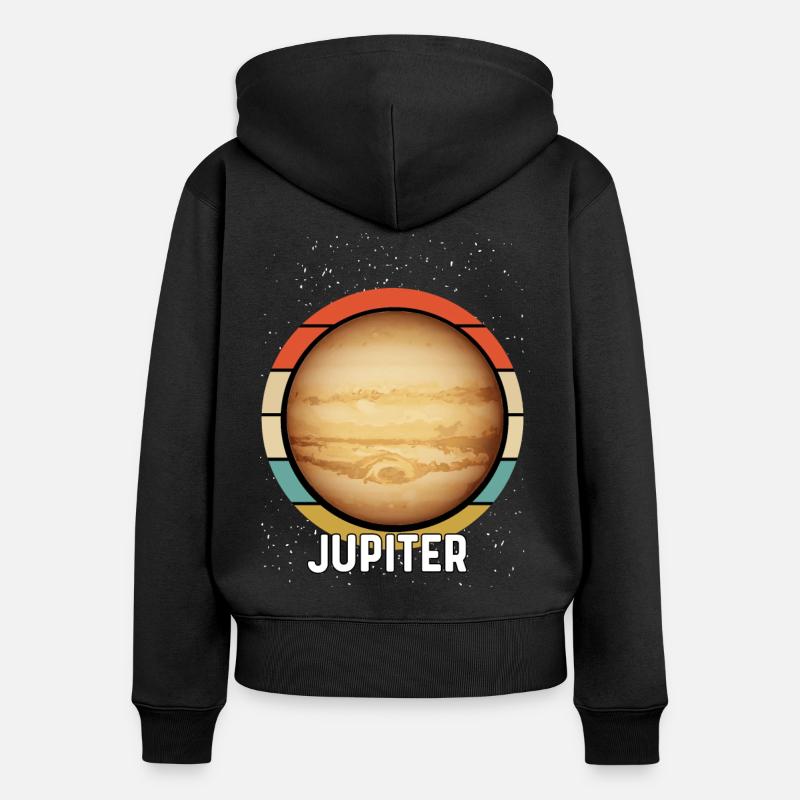 Planète Jupiter - Sweat à capuche zippé Premium bio Femme - noir