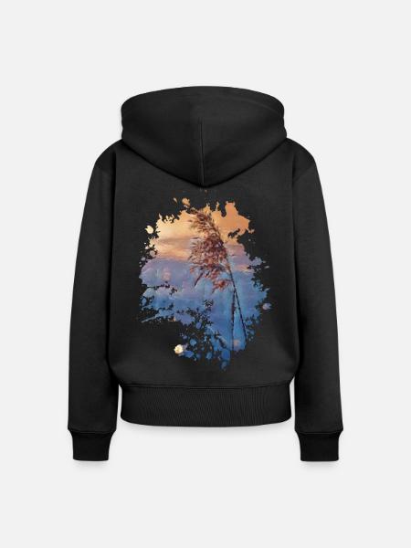 Getreide - Frauen Premium Bio Zip Hoodie - Schwarz