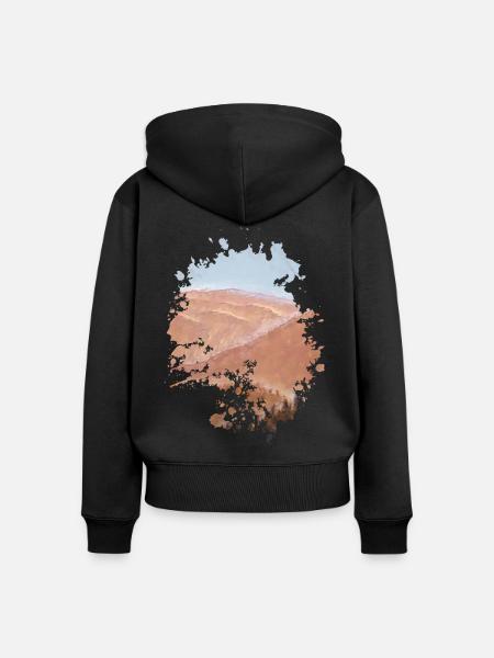 Wüste - Frauen Premium Bio Zip Hoodie - Schwarz