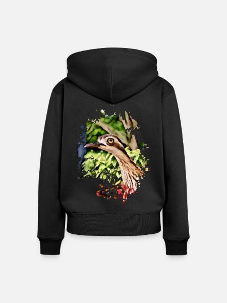 Komischer Vogel - Frauen Premium Bio Zip Hoodie - Schwarz