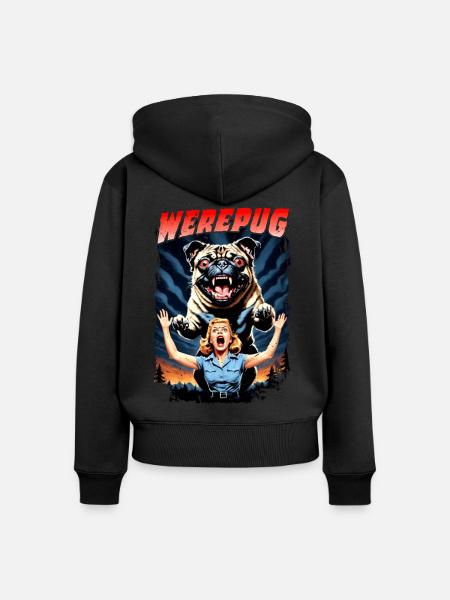 werepug - Frauen Premium Bio Zip Hoodie - Schwarz