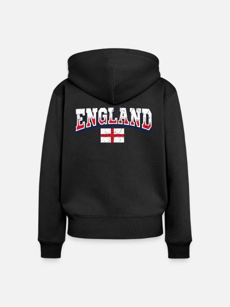 England Fan - Frauen Premium Bio Zip Hoodie - Schwarz