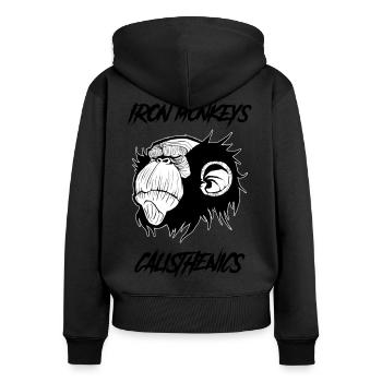 IM CALISTHENICS schwarz - Frauen Premium Bio Zip Hoodie - Schwarz - Hinten - Julia (174cm)