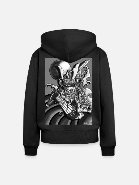 Half-Samurai - Frauen Premium Bio Zip Hoodie - Schwarz