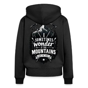 Wonder Mountains - Women's Premium Organic Zip Hoodie - black - Back - Julia (174cm)