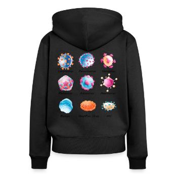 Verschiedene Viren - Norovirus, HIV, usw. - Frauen Premium Bio Zip Hoodie - Schwarz - Hinten - Julia (174cm)