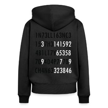 Intelligence-Citation from Science Intelligence Nerd - Women's Premium Organic Zip Hoodie - black - Back - Julia (174cm)