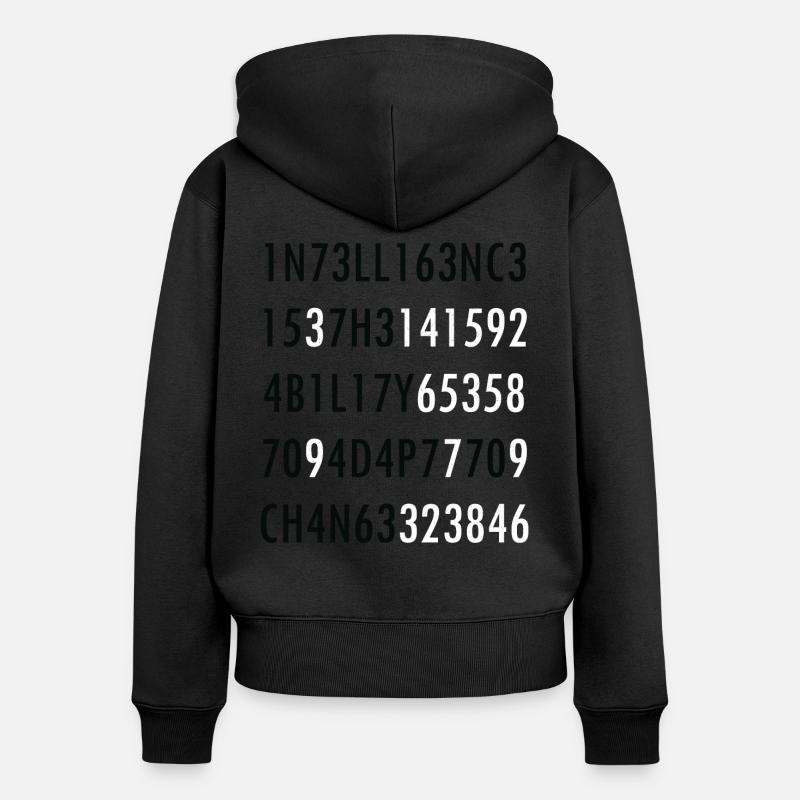 Intelligence-Citation de science intelligence nerd - Sweat à capuche zippé Premium bio Femme - noir