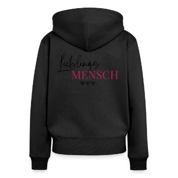 Lieblingsmensch / Beste Freundin / Beste Kollegin - Frauen Premium Bio Zip Hoodie - Schwarz - Hinten - Julia (174cm)