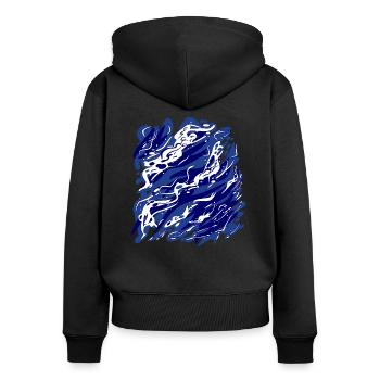 Sauvetage de l’océan - Sweat à capuche zippé Premium bio Femme - noir - Dos - Julia (174cm)