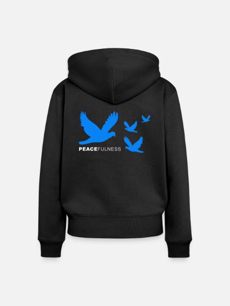 Friedenstauben - Frauen Premium Bio Zip Hoodie - Schwarz