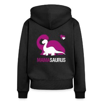 Mamasaurus for Mum and Kids | gift - Women's Premium Organic Zip Hoodie - black - Back - Julia (174cm)