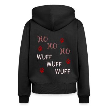Chien de noël chien de noel - Sweat à capuche zippé Premium bio Femme - noir - Dos - Julia (174cm)