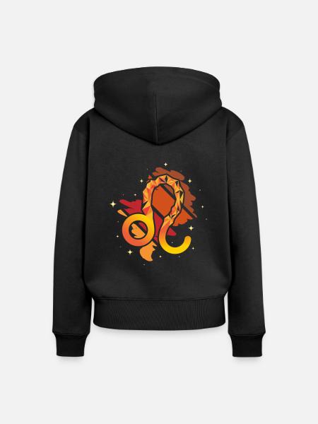 Sternzeichen Löwe - Frauen Premium Bio Zip Hoodie - Schwarz