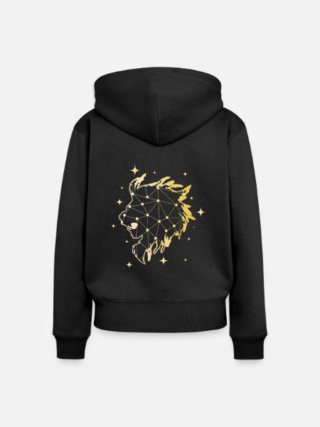 löwe Sternzeichen - Frauen Premium Bio Zip Hoodie - Schwarz