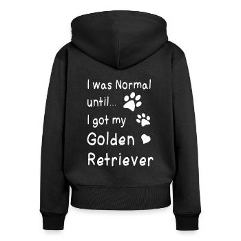 Golden retriever - Women's Premium Organic Zip Hoodie - black - Back - Julia (174cm)