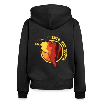 Amérique du Sud - Sweat à capuche zippé Premium bio Femme - noir - Dos - Julia (174cm)