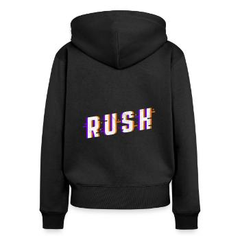 Rush old school - Women's Premium Organic Zip Hoodie - black - Back - Julia (174cm)