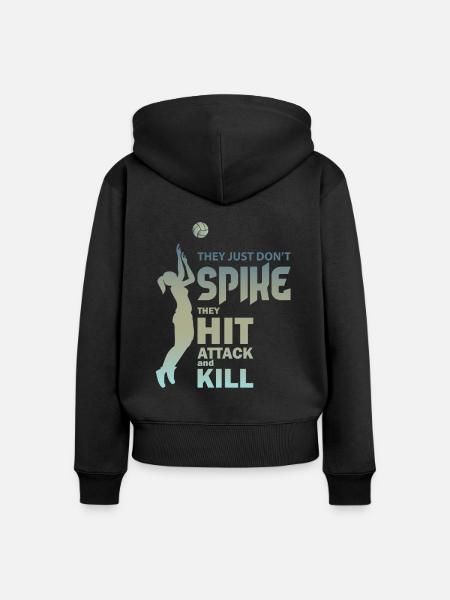 Volleyball - Frauen Premium Bio Zip Hoodie - Schwarz