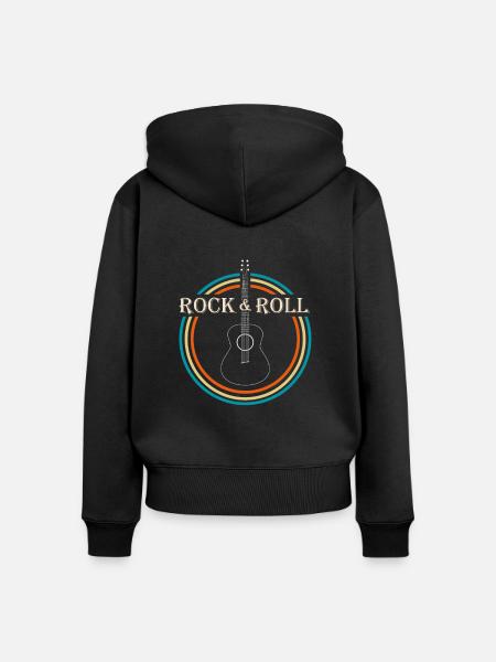 Rock and Roll - Frauen Premium Bio Zip Hoodie - Schwarz
