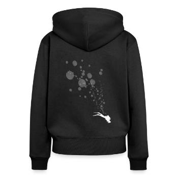 Diving and exploring - Women's Premium Organic Zip Hoodie - black - Back - Julia (174cm)