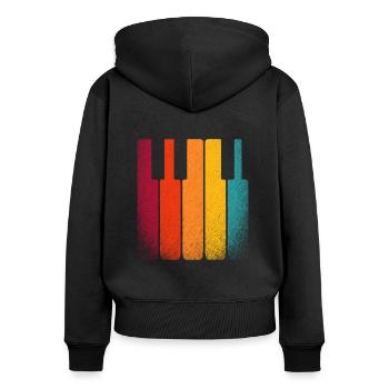 Key music - Women's Premium Organic Zip Hoodie - black - Back - Julia (174cm)