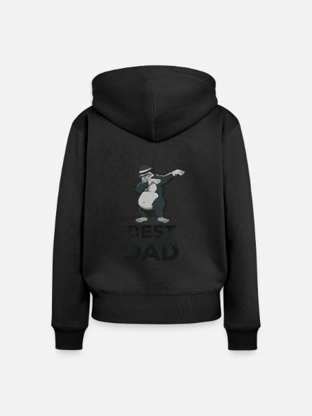 Der beste Vater - Frauen Premium Bio Zip Hoodie - Schwarz