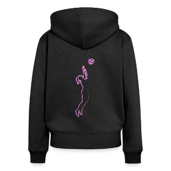 Fille de volleyball - Sweat à capuche zippé Premium bio Femme - noir - Dos - Julia (174cm)