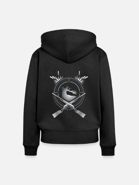 Rotwild Jäger - Frauen Premium Bio Zip Hoodie - Schwarz