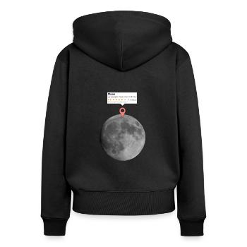 Été sur la lune - Sweat à capuche zippé Premium bio Femme - noir - Dos - Julia (174cm)