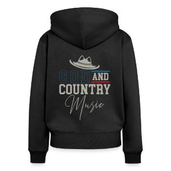 God country music - Women's Premium Organic Zip Hoodie - black - Back - Julia (174cm)