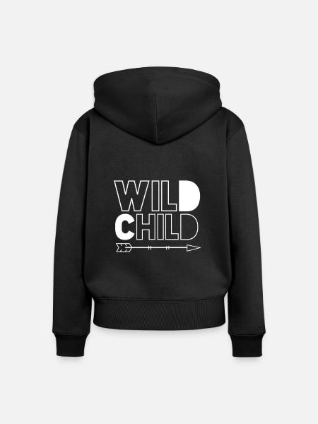 Wildes Kind - Frauen Premium Bio Zip Hoodie - Schwarz