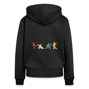 Maître de Tai Chi - Sweat à capuche zippé Premium bio Femme - noir - Dos - Julia (174cm)