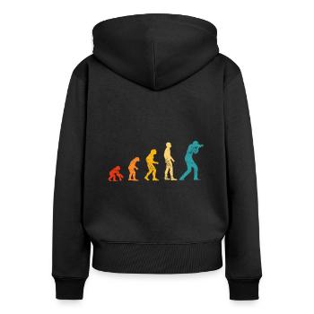 Retro evolution photographer - Women's Premium Organic Zip Hoodie - black - Back - Julia (174cm)