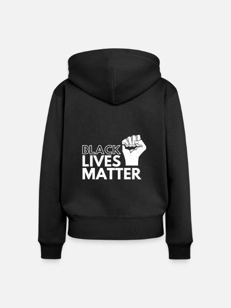 Black Lives Fist - Frauen Premium Bio Zip Hoodie - Schwarz