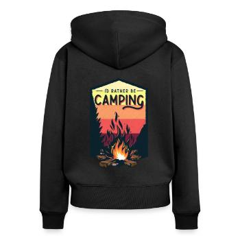 camping - Women's Premium Organic Zip Hoodie - black - Back - Julia (174cm)