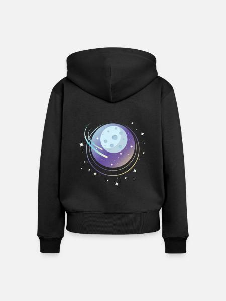 Kometen Design - Frauen Premium Bio Zip Hoodie - Schwarz