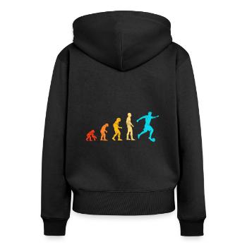Football evolution - Women's Premium Organic Zip Hoodie - black - Back - Julia (174cm)
