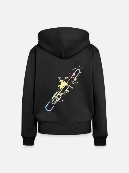 Splash Posaune - Frauen Premium Bio Zip Hoodie - Schwarz