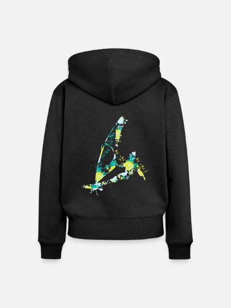 Wind Surfen Splash - Frauen Premium Bio Zip Hoodie - Schwarz