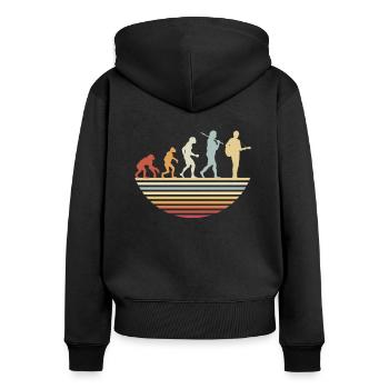 Évolution de la guitare - Sweat à capuche zippé Premium bio Femme - noir - Dos - Julia (174cm)