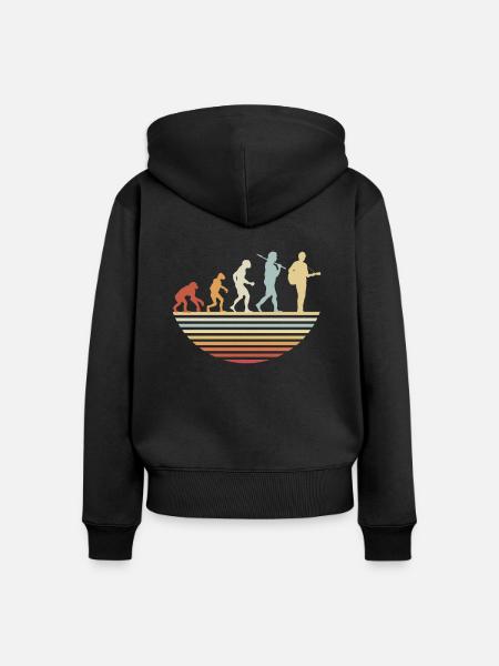 Guitar Evolution - Frauen Premium Bio Zip Hoodie - Schwarz