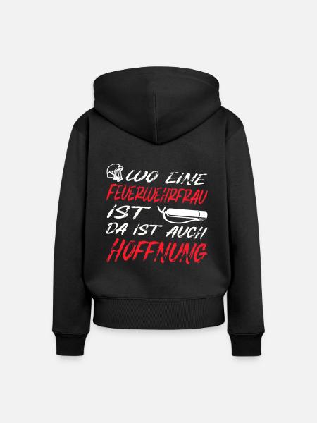 Feuerwehrfrau - Frauen Premium Bio Zip Hoodie - Schwarz