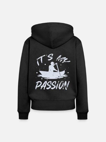 Kanusport - Frauen Premium Bio Zip Hoodie - Schwarz